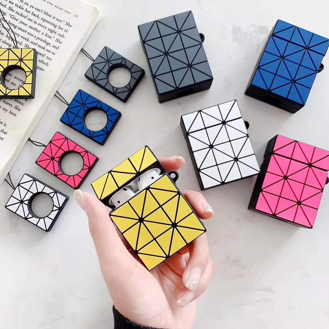 

Suitable for Apple Airpods 1 / 2 Bluetooth wireless headset silicone case Cute square headset charging box shockproof accessorie