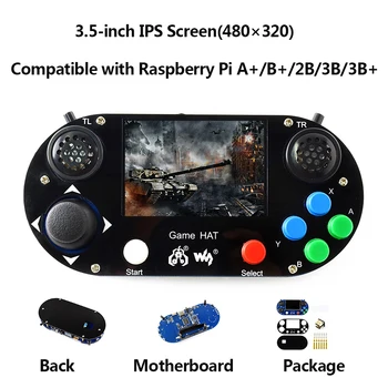 

3.5 Inch IPS Screen Game HAT Handle Game Player With Battery Capacity Indicator for Raspberry Pi 3B