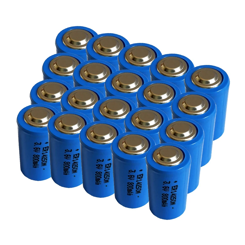 

20PCS 3.6V ER14250M High magnification ER 14250 CR14250 SL14250 1/2AA 800mAh PLC industrial lithium batteries