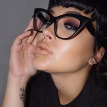 Сексуальная оправа для очков в стиле кошачьи глаза модные черные прозрачные линзы кошачий глаз женские очки винтажные очки для очков