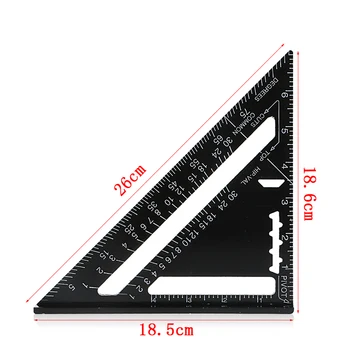 

7\" System Black Aluminum Alloy Measure Speed Square Roofing Triangle WXTB