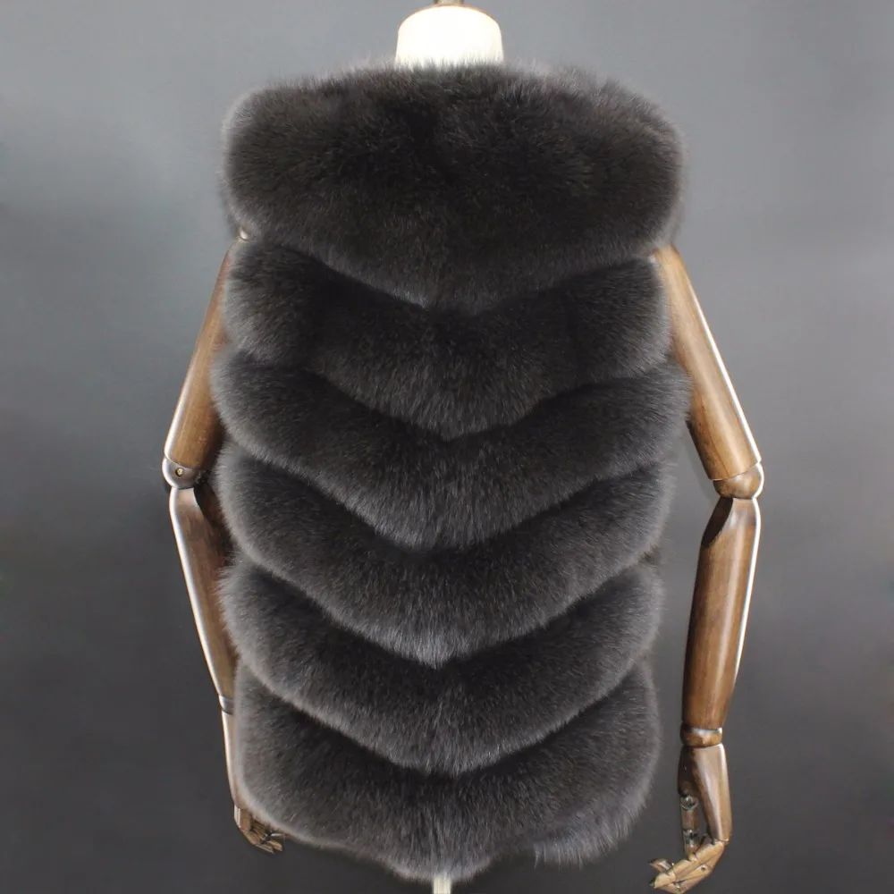winter women real fur vest lady natural fox fur coat sleeveless warm fashion fur gilet female vest brand customized