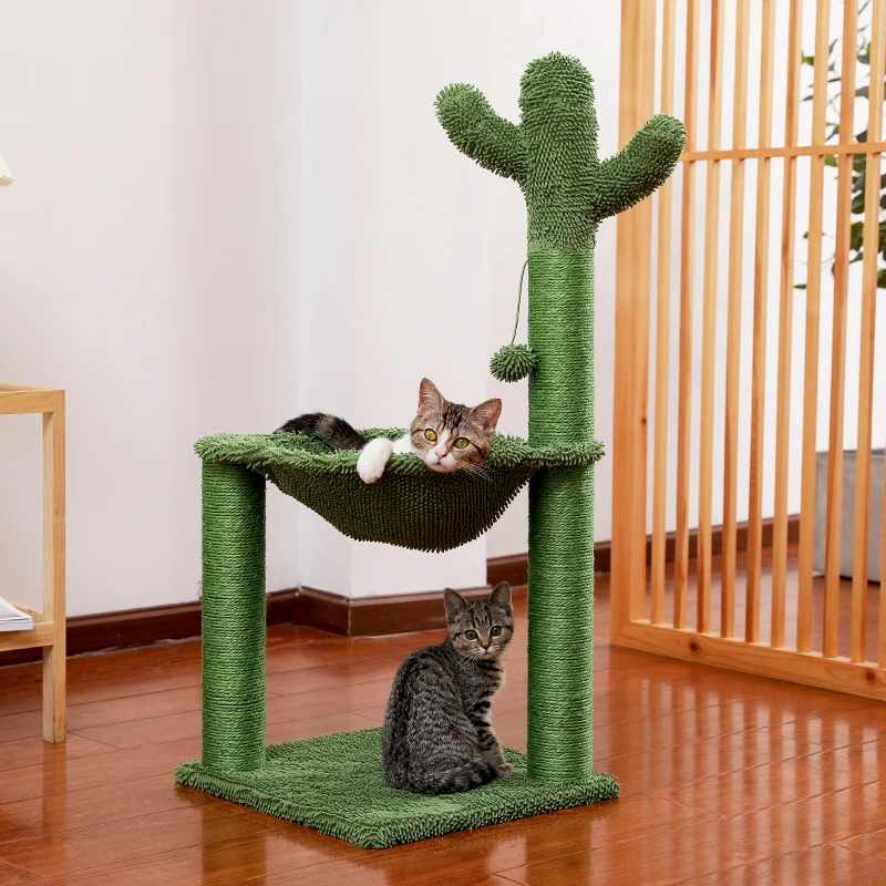 Cactus Cat Scratching Post With Sisal Rope Cat Scratcher Tree Towel