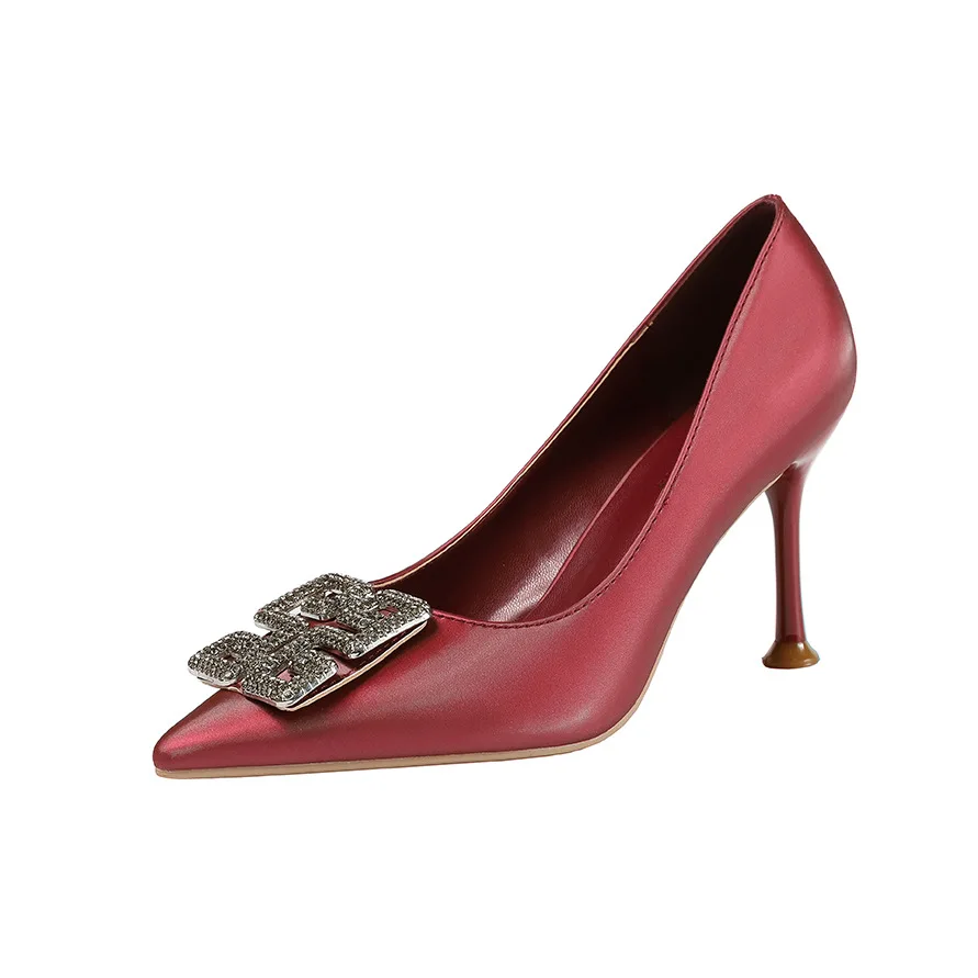 

8.5CM PUMPS Korean style high-heeled shoes with pointed head and shallow mouth. Nightclub. Thin and thin