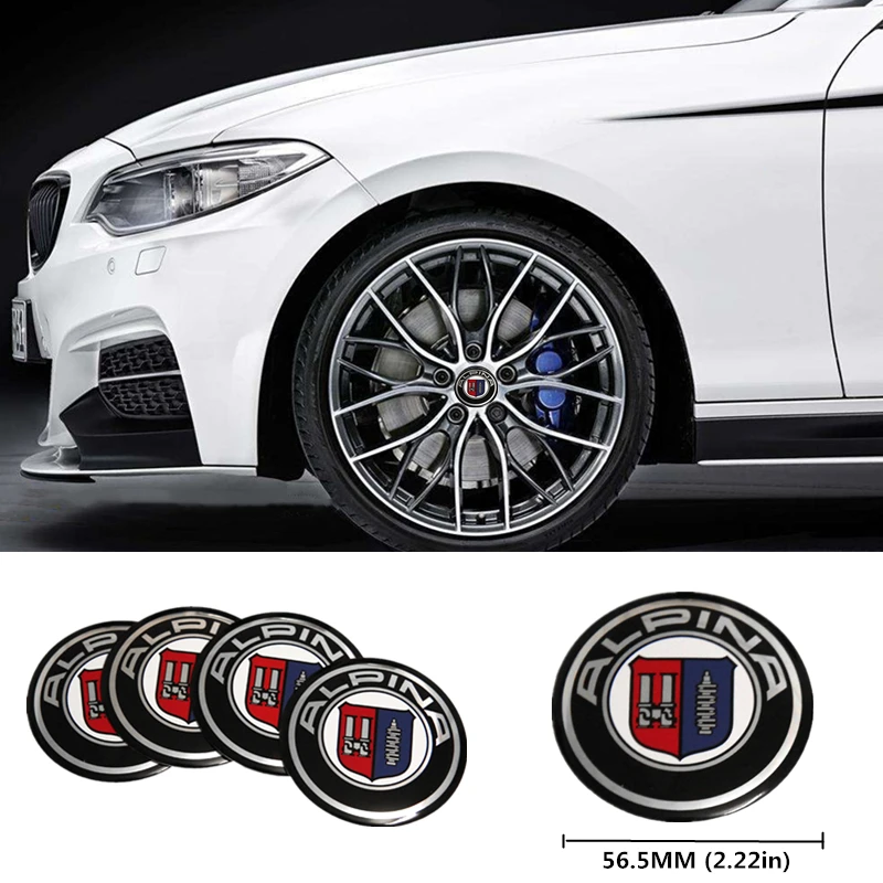 56 5 мм Алюминий Центральная втулка колеса автомобиля Кепки Стикеры для BMW ALPINA