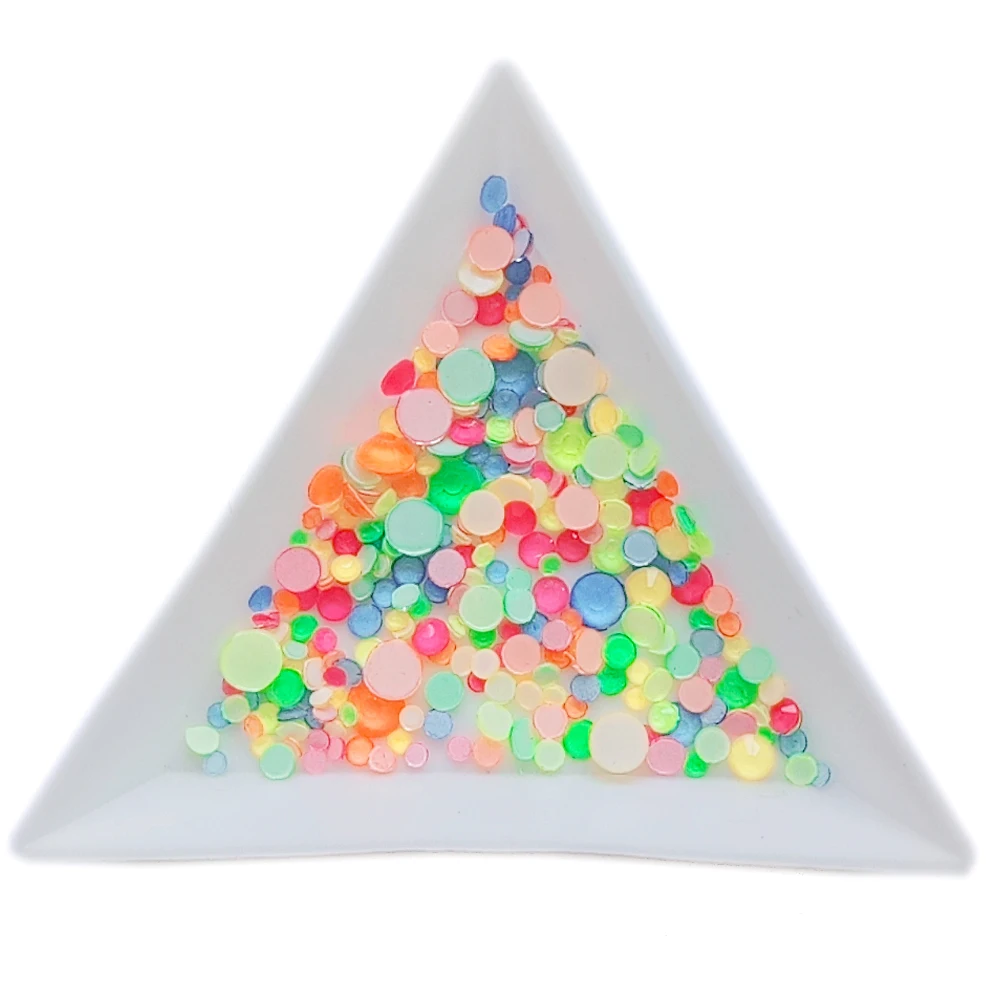 Mixed color Новое поступление, модные маленькие свежие Стразы для дизайна ногтей, флуоресцентные круглые, не нагревающиеся, для украшения ногтей, хрустальные - Цвет: Mixed color