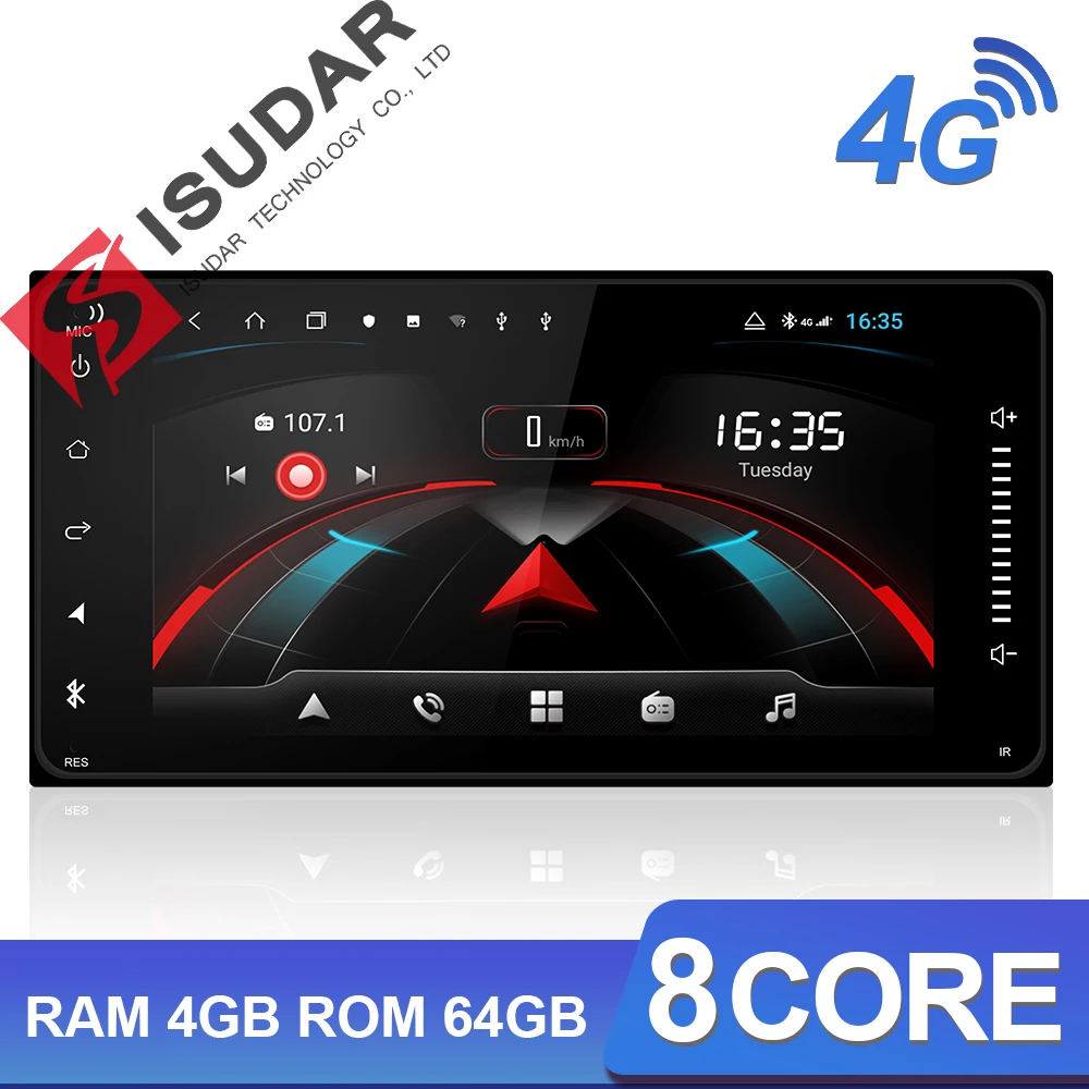 Isudar H53 4G Android 2 Din Авто Радио для Toyota Corolla/Altis/RAV4/CAMRY автомобильный мультимедийный 8