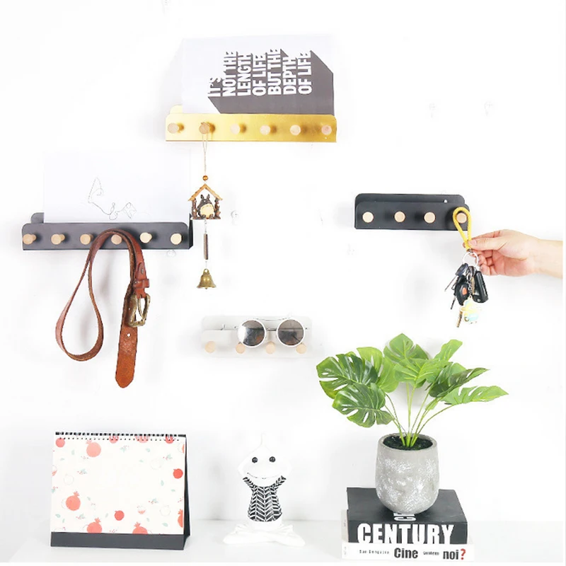 2020 New Key Rack Wall-hung Iron Hooks Self Clothing Display Racks Holder Wall Hook Coat Hanger Cap Room Decor Show | Дом и сад