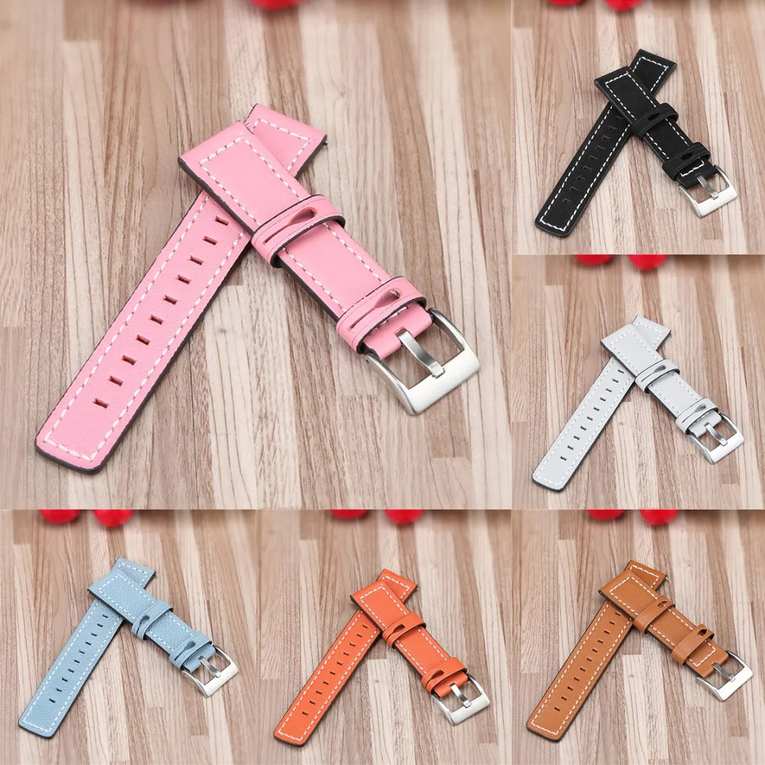 Genuine Leather Wrist Band Strap Bracelet For Fitbit Versa/Versa 2/Versa Lite Smart Watch Wristband Stainless Steel Buckle Band
