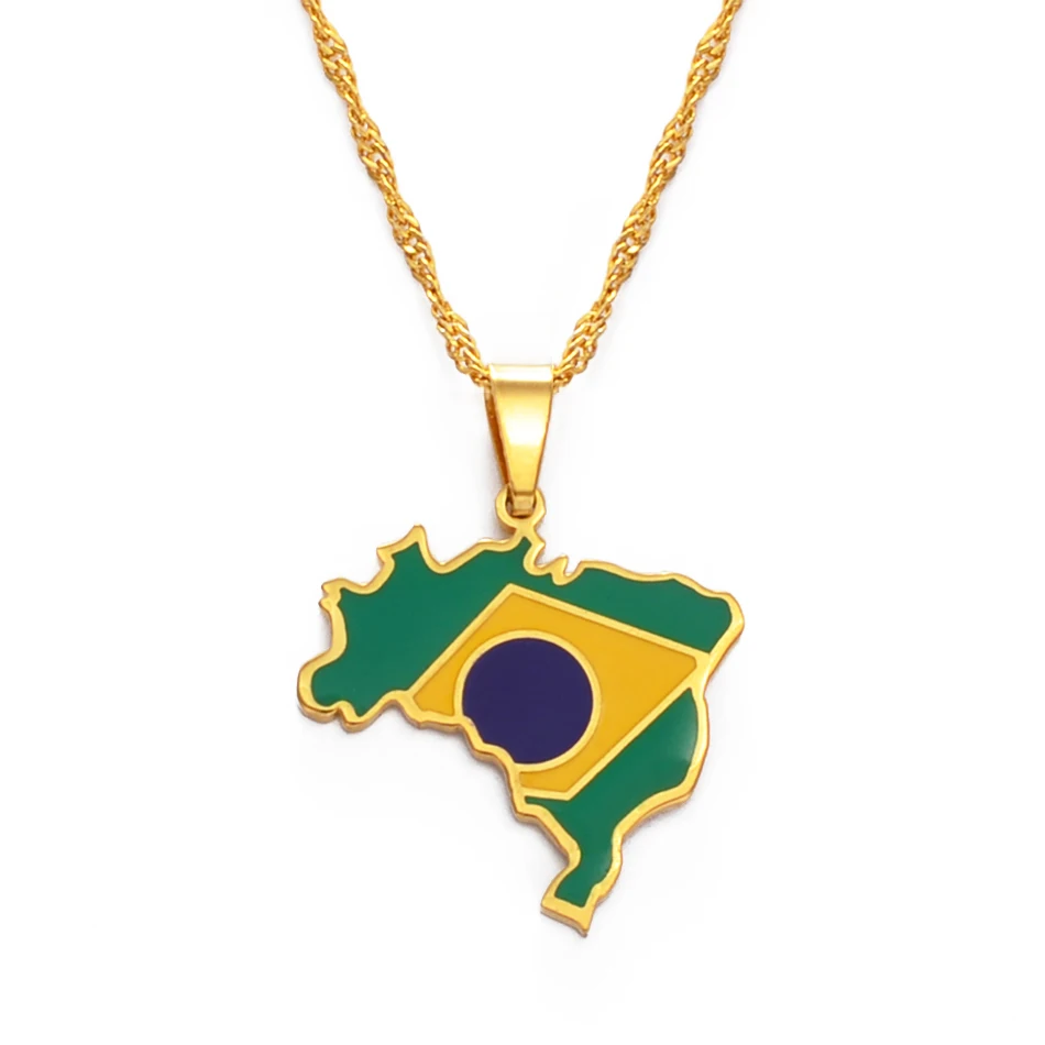 Brazil Flag Necklace