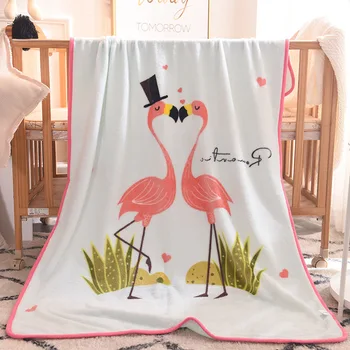 

Lychee Flamingo Flannel Blanket Cartoon Printed Soft Blanket Winter Warm Throw Blanket for Bed Sofa Size 100x140CM