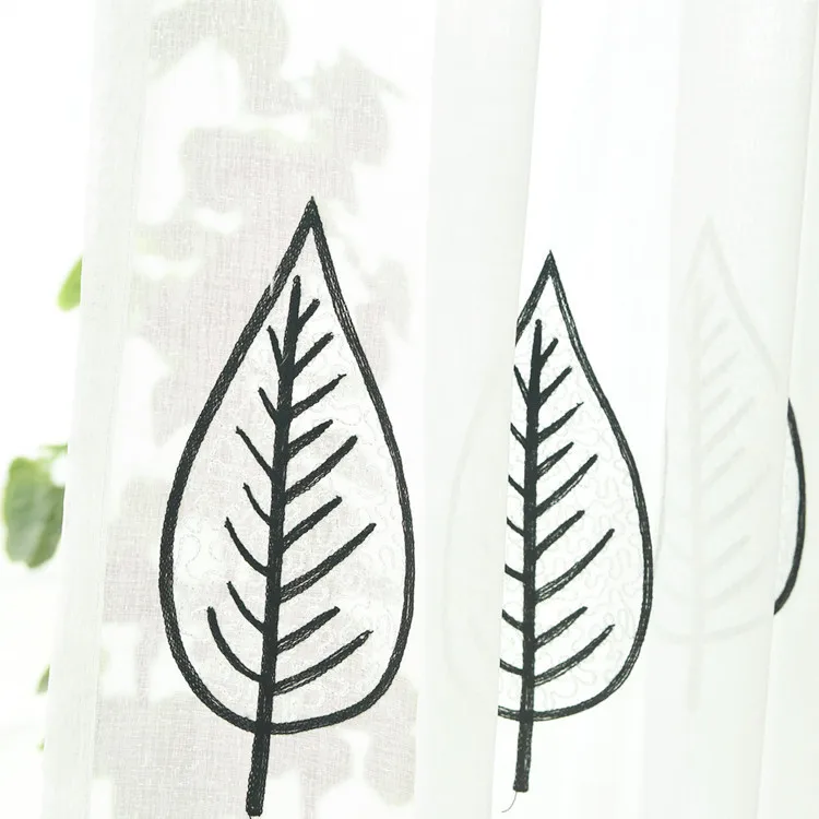 Индивидуальные вышитые прозрачные шторы для гостиной шторы на окна для спальни кухни современный тюль занавес из муслина - Цвет: E