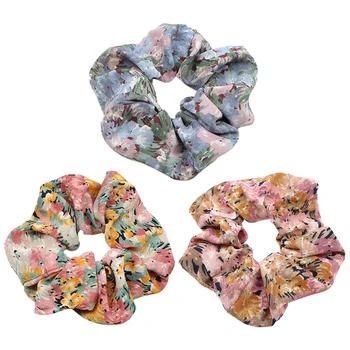 

3pcs Women Flower Hair Rope Beautiful Ponytail Holders Girls Hair Accessories Creative Headdress (Mixed Color)