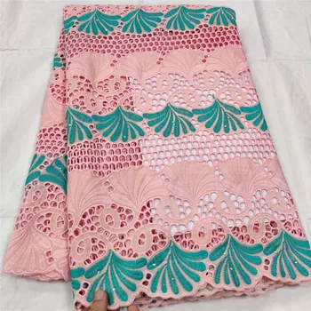 

Swiss Voile Lace Embroidered 2020 African Lace Fabric With Stones/Beaded Swiss Voile Cotton Lace Fabric For Clothes 4L100501