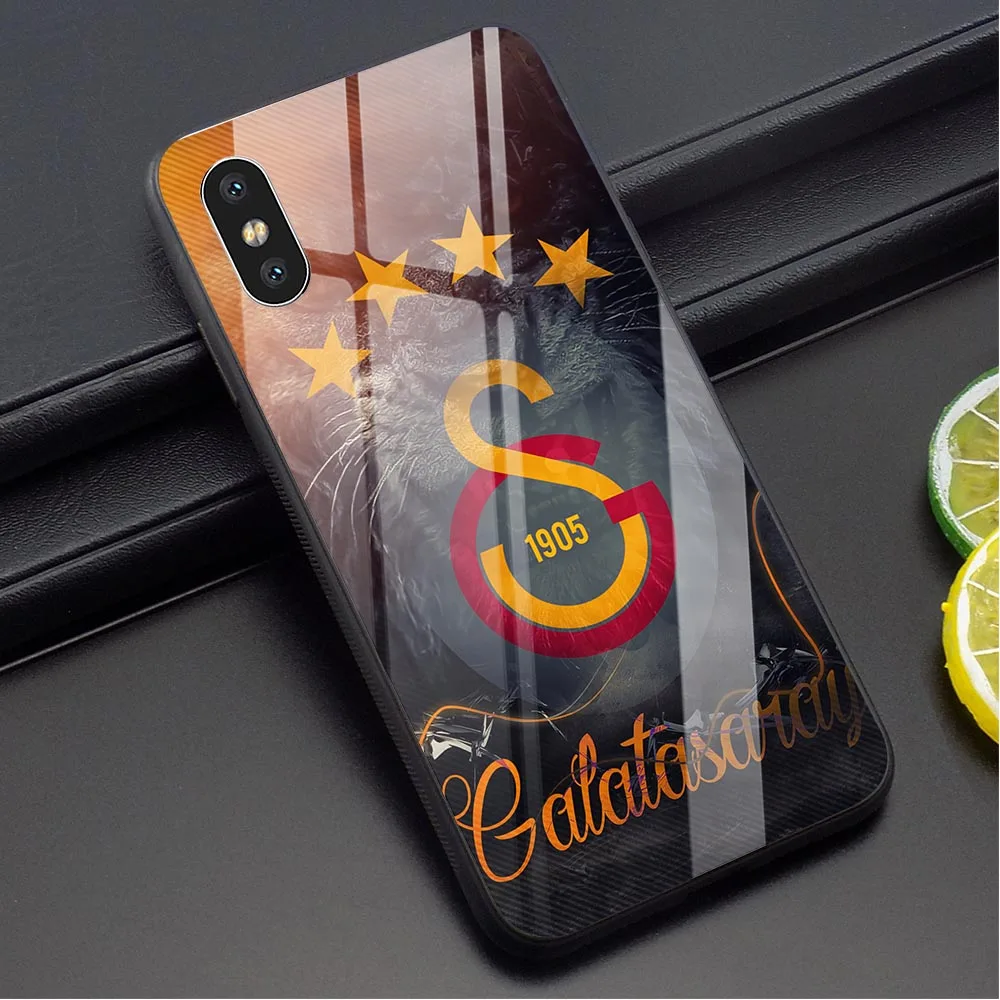 Чехол для телефона Galatasaray SK из закаленного стекла для iPhone Xs Max X 6 6S XR 8 Plus 7 5s 5 SE Slim