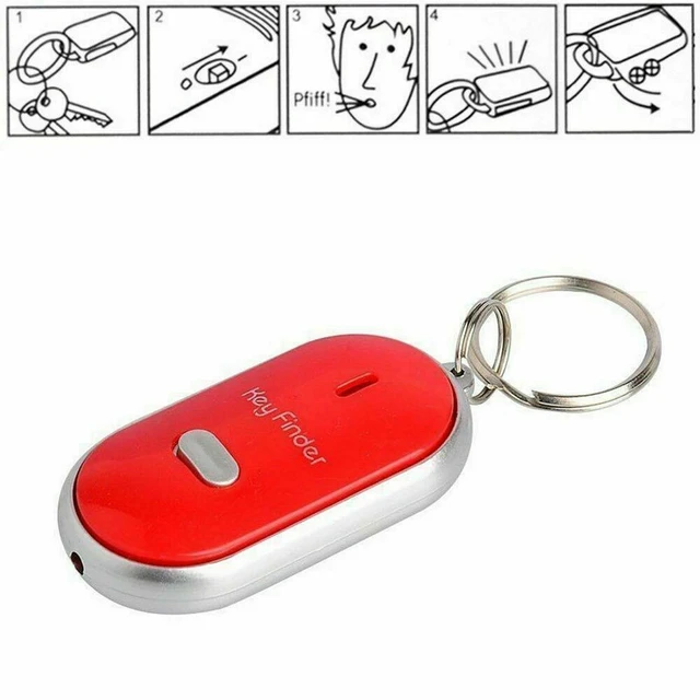 Mini Whistle Anti Lost KeyFinder Alarm Wallet Pet Tracker Smart Flashing Beeping Remote Locator Keychain Tracer Key Finder + LED 4
