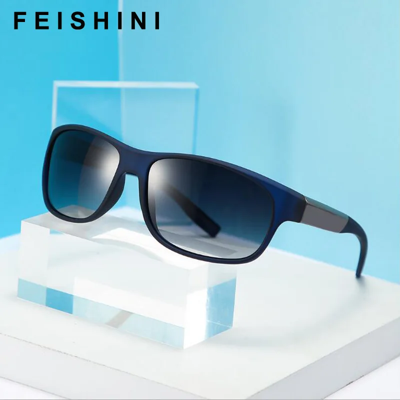 

FEISHINI 2020 High Quality Driving Sunglasses Women Vintage Light Plastic Titanium Sports Sunglasses Polarized Men UV Protection