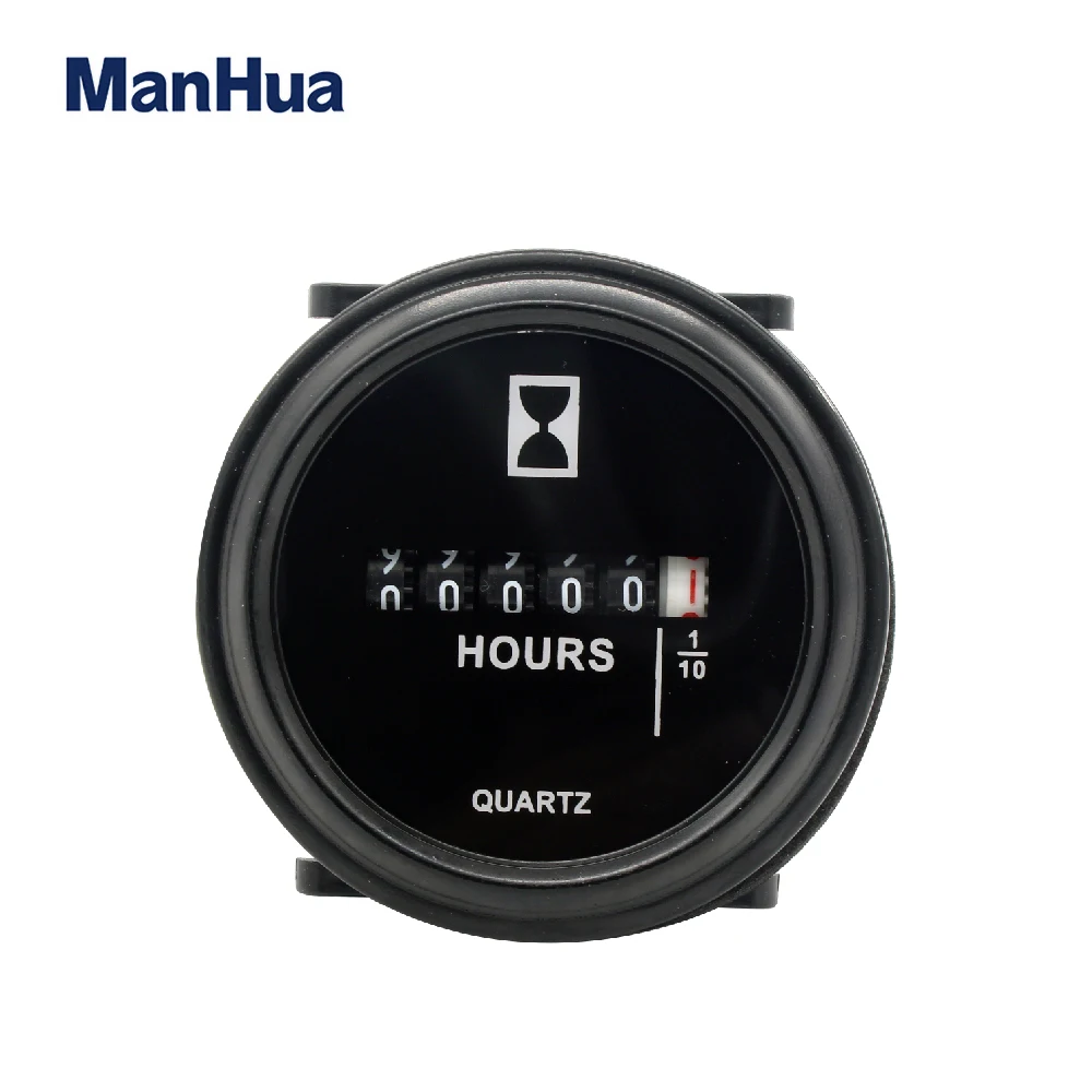 ManHua 12v 24v 36v Mini Hour Meter Marine Boat Engine 2" Round