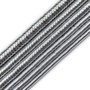 주얼리 제작용 느슨한 비즈 스페이서, 실버 컬러 플랫 라운드 코인, 적철광 천연석, DIY 팔찌 액세서리, 3mm, 4mm, 6mm, 8mm