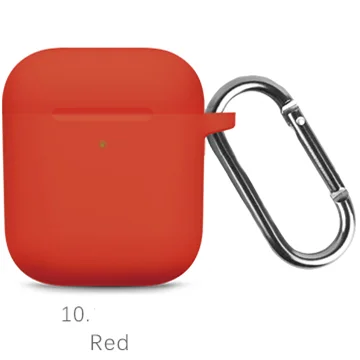 Жидкие силиконовые наушники корпус для AirPods анти-грязь APPLE airpods чехол розовый черный темно-синий желтый красный - Цвет: 10 Red