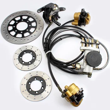 

Go Kart Part Hydraulic Front Rear Brake Calipers Pad Assembly System & Brake Disc for 150cc 250cc ATV Quad Dirt Bike Dune Buggy
