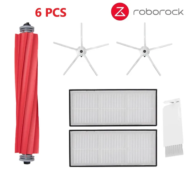 Xiaomi Roborock S70 S7 S7Max T7S T7S Plus Main Brush Hepa Filter Mop Pad Vacuum Cleaner spare Parts Roborock S7 Accessories White 6pcs