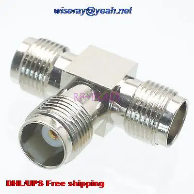 

DHL/EMS 100pcs Adapter TNC female to 2x TNC female T Splitter RF COAXIAL with one year warranty -a4