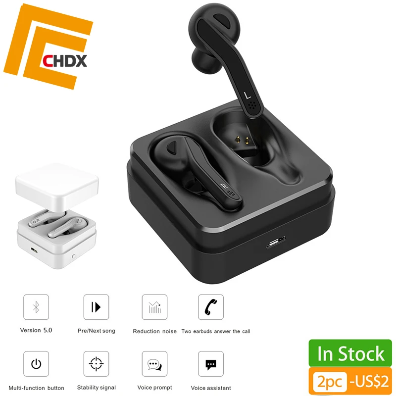

CHDX Wireless Noise Reduction Earphones Bluetooth 5.0 Headphones Sports Gaming Driving Earbuds with Microphone Good Quality