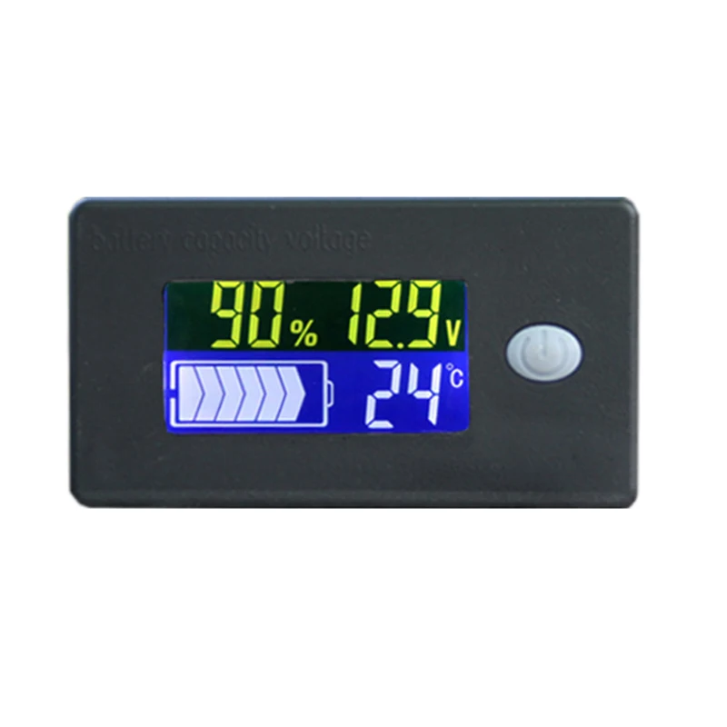 

12-72V LCD Acid Lead Lithium Battery Capacity Indicator Voltmeter Voltage Tester With Cable Battery Monitor Meter