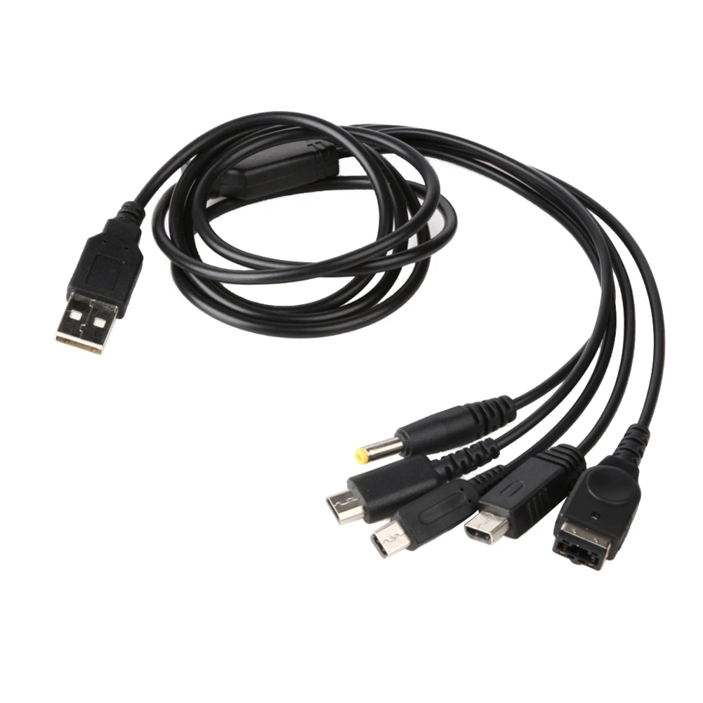 

5 in 1 Game Console USB Charger Cable Suitable for Nintendo WII U GBA SP 3DS NDSL XL DSI Game Accessories