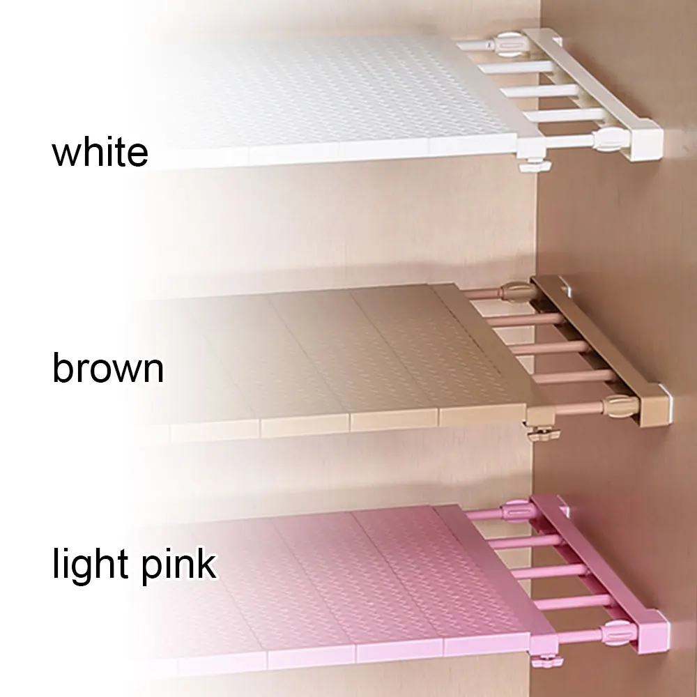Closet Storage Board 50-80cm Stretchable Shoes Organizer Kitchen Plastic Convenient Bedroom Space Savers Cabinet Partition Rack