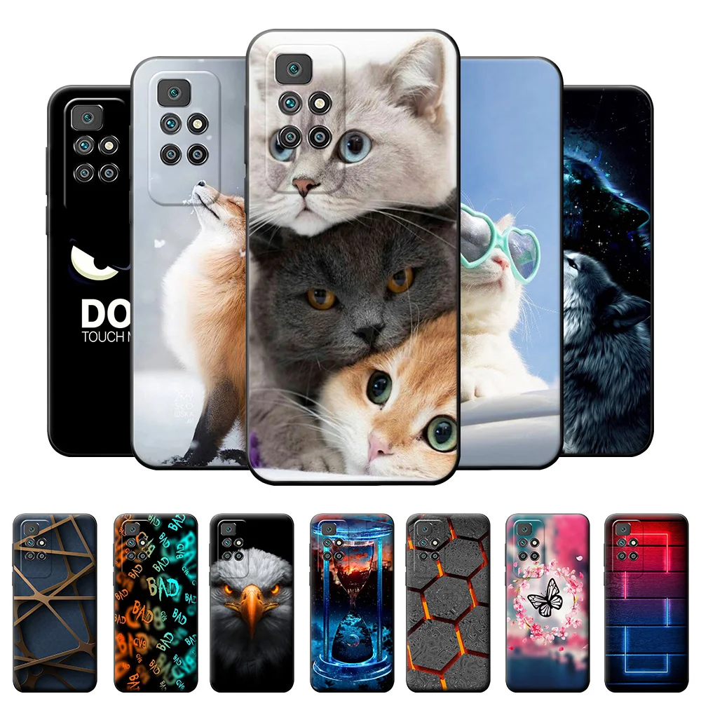 For Xiaomi Redmi 10 Case Silicone Soft Cool TPU Back Cover Phone global on 6.5 inch Hoesje Capa | Мобильные телефоны и