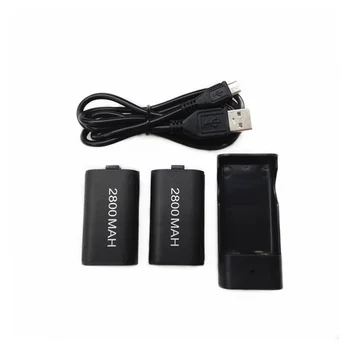 

NEW 2Pcs 2800mah Rechargeable Batteries for XBOX ONE Wireless Controller Gamepad + Charging cable+Battery Charger kit