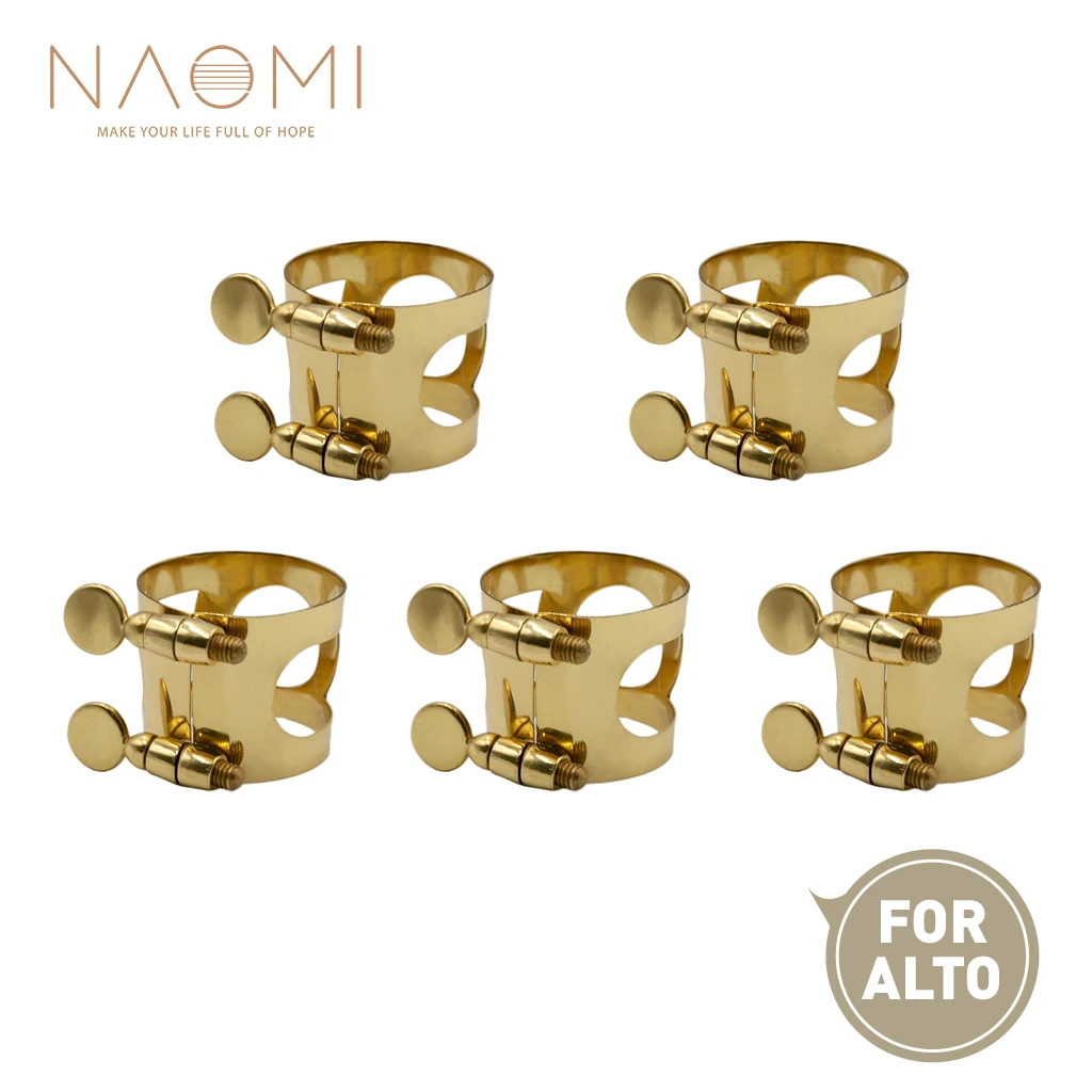 

NAOMI 5pcs Alto Sax Mouthpiece Ligature Metal Ligature For Alto Saxophone Mouthpiece W/ Double Screws Woodwind Parts