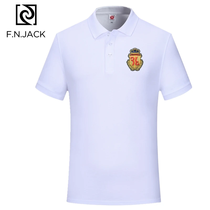 F.N.JACK, новинка, трендовые повседневные топы для мужчин, короткий рукав, мужские летние поло, Мужская Классическая хлопковая рубашка поло