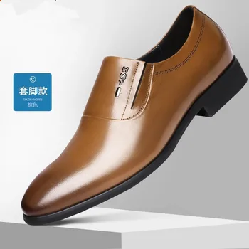 

Classic Business Men's Dress Shoes Fashion Elegant Formal Wedding Shoes Men Slip On Office Oxford Shoes For Men Black 2019 new