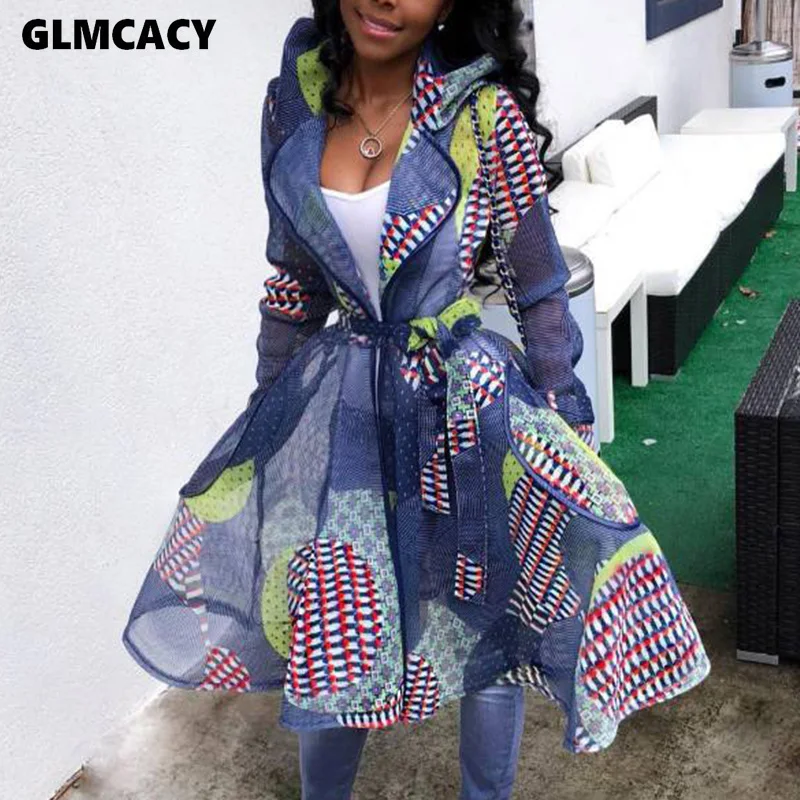 Женское платье миди с длинным рукавом и открытым стежком, с цветочным принтом, шикарная уличная элегантная офисная одежда, Клубные Вечерние наряды - Цвет: Синий
