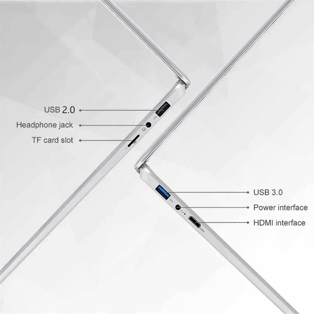 15.6 Inch 4GB RAM 128GB 256G SSD Notebook Windows 10 Intel E8000 Quad Core Laptop with HDMI WiFi Bluetooth Full Layout Keyboard