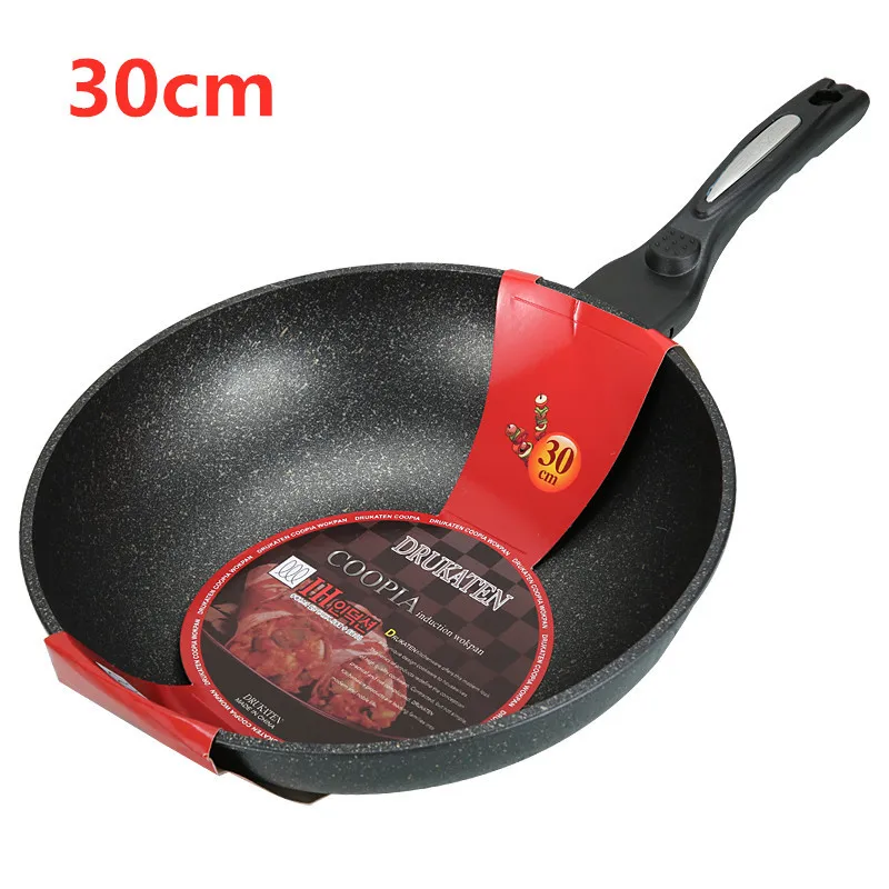 

South Korea Medical Stone Wok Non-stick Pot Flat Non-stick Pot with Sootless Frying Pan South Korea mai shi Pot 30