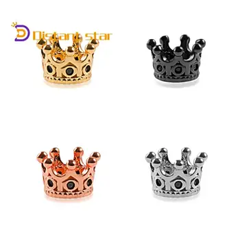 

7*11mm Gold Crown Copper Cubic Zirconia Beads Diy Jewelry For Making Bracelet Necklace Accessories Finding Model Hole