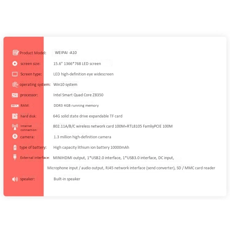 15,6 дюймовый ноутбук 1920x1080 Full HD ультрабук для Intel Atom X5-Z8350 Четырехъядерный 4 Гб+ 64 ГБ для ноутбука Windows 10