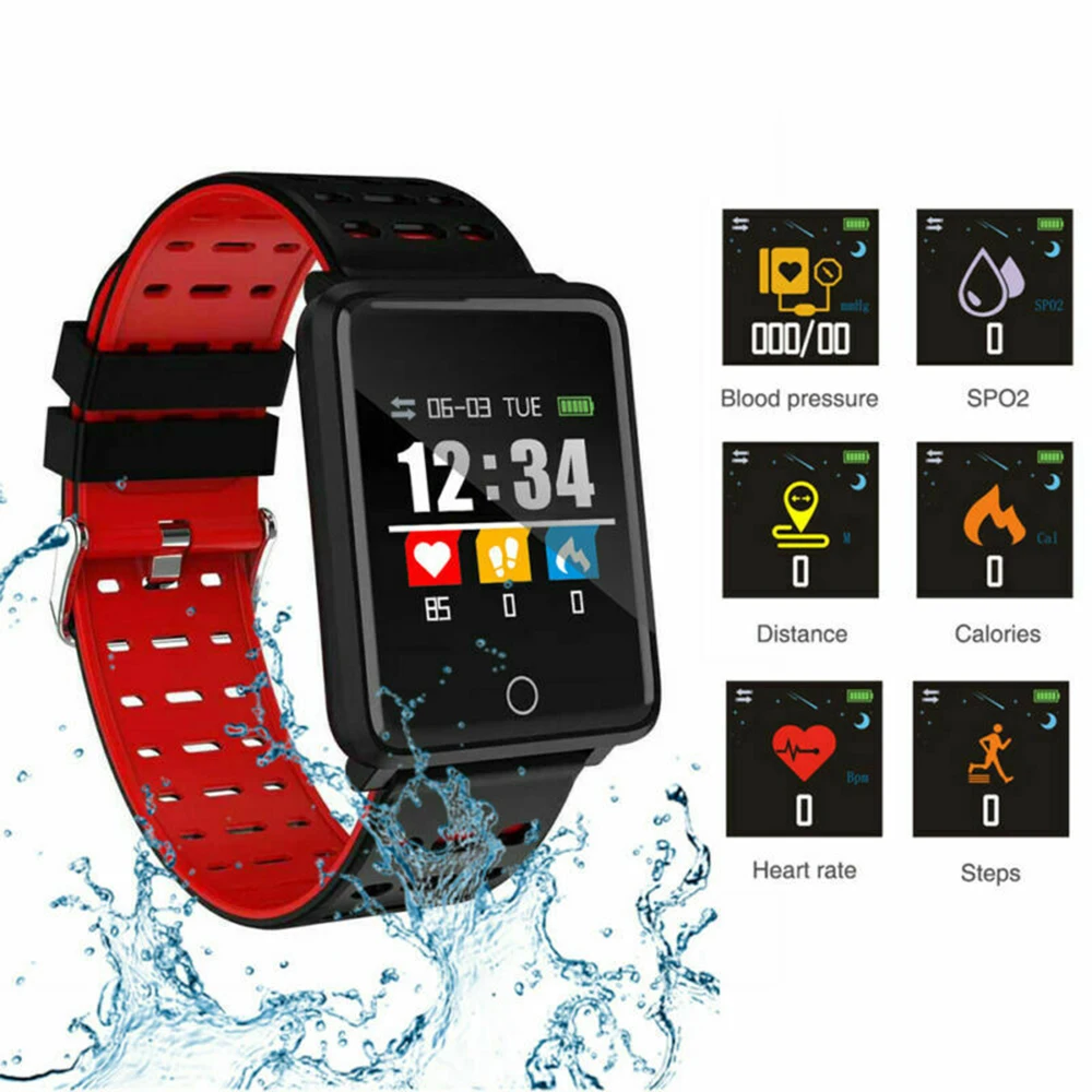 F3 Smart Armband 144 Farbe Heart Rate Blutdruck Überwachung GPS Track Bewegung IP68 Wasserdicht Ges