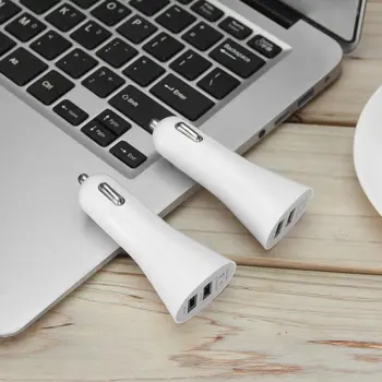 

Universal Aluminum Alloy Mini Horn Shaped Dual USB 2-Port Car Charger Adapter Socket 5V 3.1A for Phone Tablet