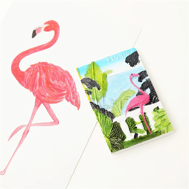 flamingos Американский Винтаж холодильник паста ins алмаз сердце декоративный магнит Швейцарский красный лошадь Фламинго Магнитный Магнит креативный подарок - Цвет: flamingos