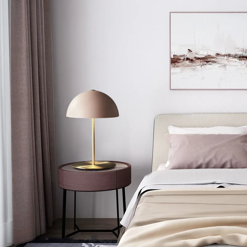 

Creative Nordic Simple Princess Room Pink Table Lamp Living Room Study Bedroom Bedside Light Macaron Mushroom Table Lightings