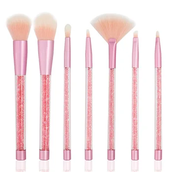 

7 Pcs Unicorn Glitter Diamond Crystal Handle Powder Foundation Eyebrow Eyeliner Face MakeUp Brush Set makeup brush holder