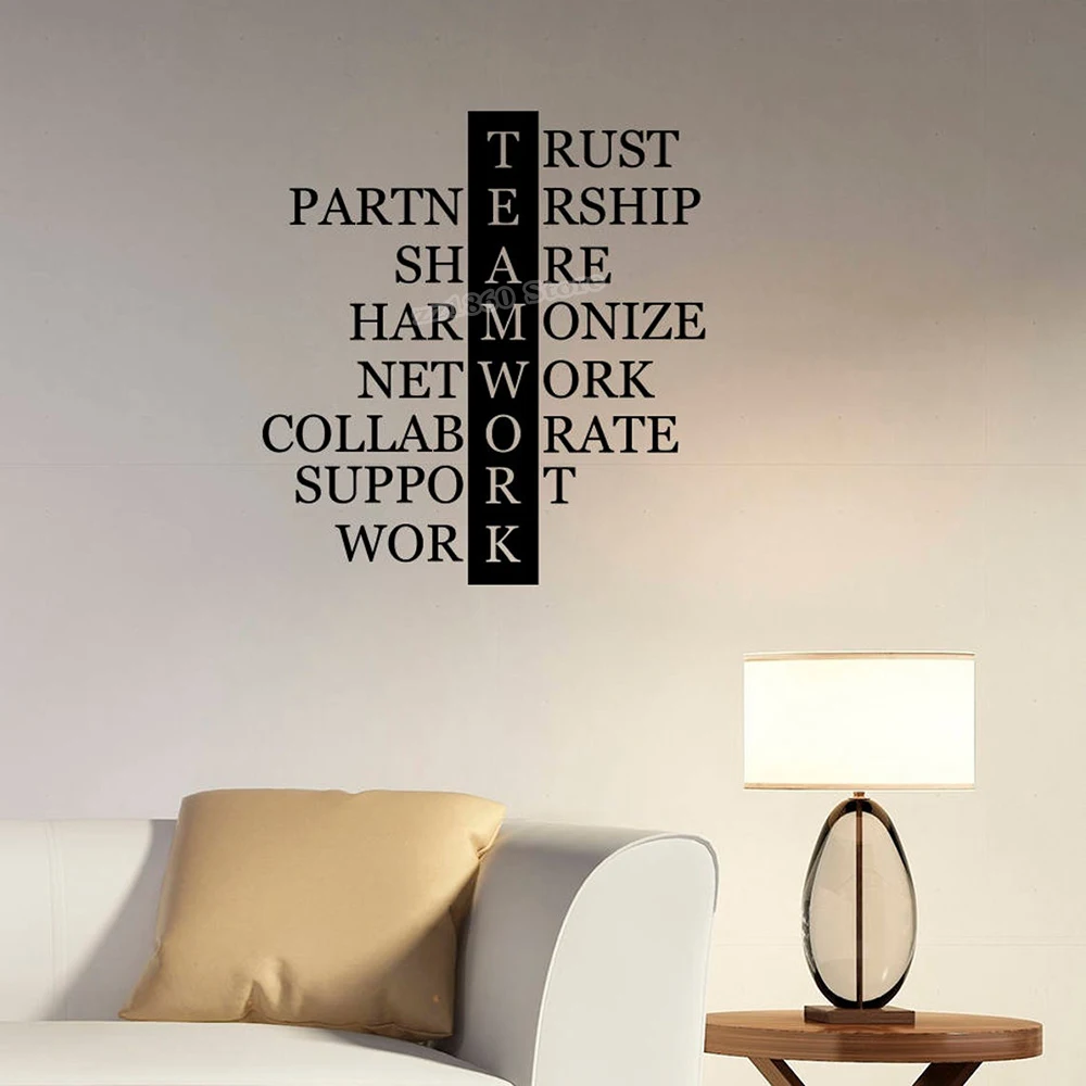 Teamwork Wall Decal Vinyl Lettering Business Team Work Motivation Quotes Sticker Inspirational Words Art Office Decor B905 | Дом и сад