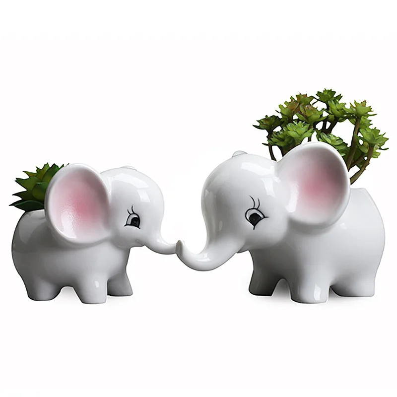 Милый мультяшный керамический горшок Kawaii слон садовый горшок суккулентные растения Жардин бонсай стол пасторальный цветочный горшок