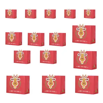 

15pcs Paper Bags Cartoon Premium Reindeer Lovely Candy Bags Package Bags Gift Bags for Party