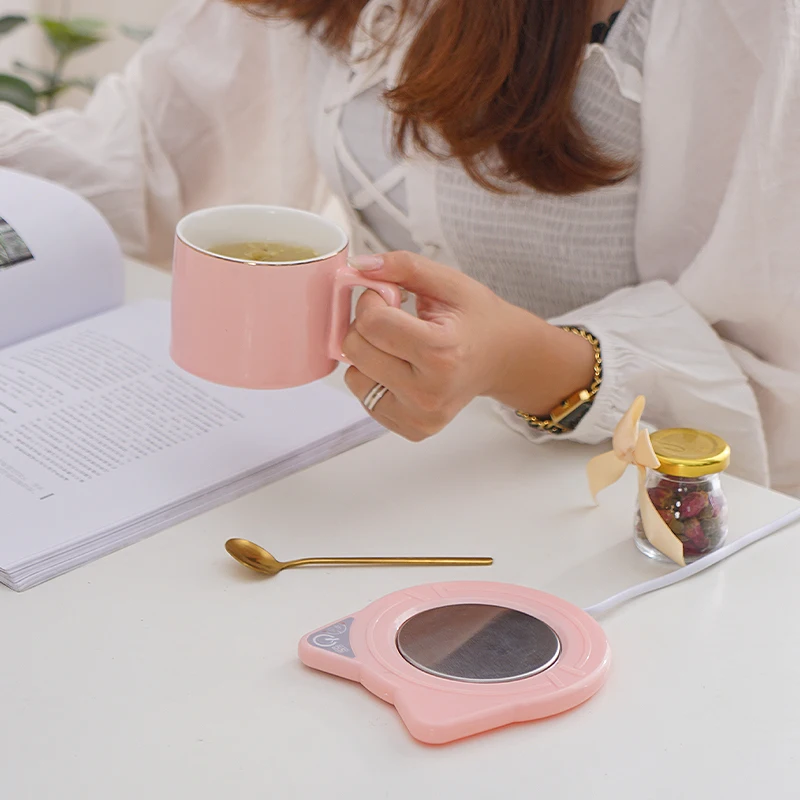 New Smart Thermostatic Coaster Cute Rabbit Mug Warmer Set Cup Heating Pad  Home Office Gift Coffee Mug Warmer Water Heater - AliExpress